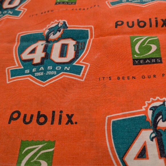 Miami Dolphins Publix Bandana 75 Years 40th Season 1966-2005 Vintage - Picture 2 of 5